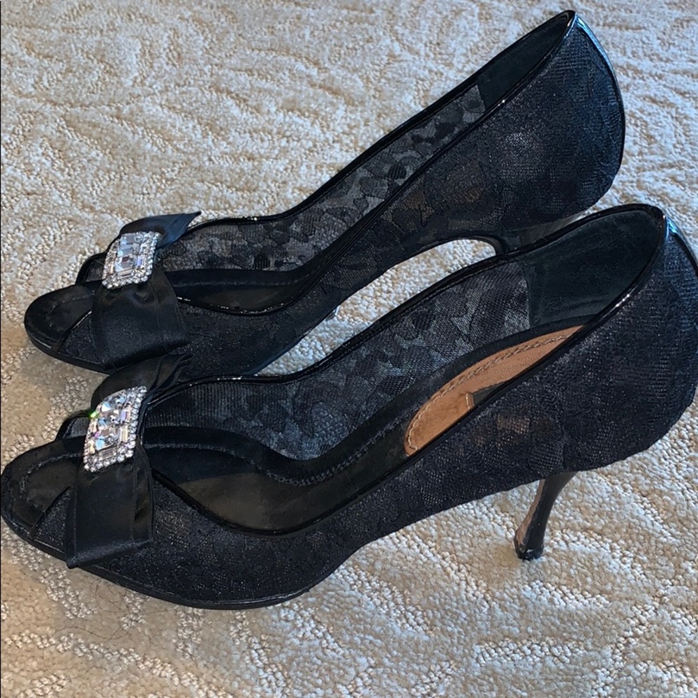Black heels diamond bow- Dolce & Gabbana - Picture 4 of 8